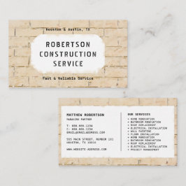 Tarjeta de visita de construcción - Muro de ladril