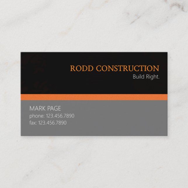 Tarjeta de visita de Construcción Profesional (Anverso)