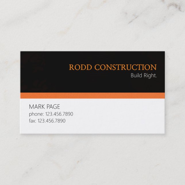 Tarjeta de visita de Construcción Profesional (Anverso)