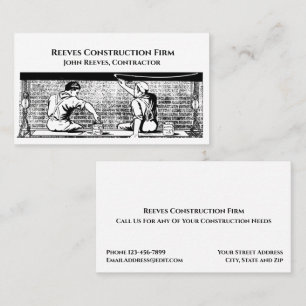 Tarjeta de visita de constructor de arquitectos