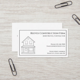 Tarjeta de visita de constructor de arquitectos