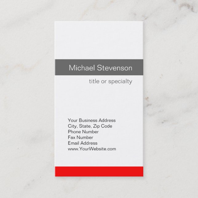 Tarjeta de visita de Consultor Blanco Gris Rojo (Anverso)