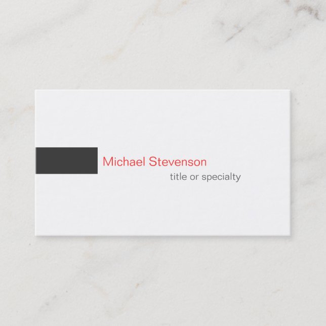 Tarjeta de visita de Consultor Blanco Gris Rojo (Anverso)