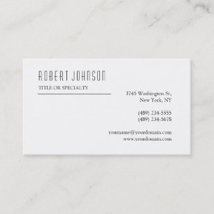 Tarjeta de visita de consultor blanco negro
