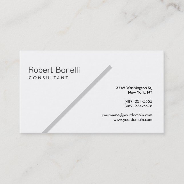 Tarjeta de visita de consultor blanco negro de lín (Anverso)