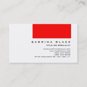 Tarjeta de visita de consultor chic trendy rojo bl