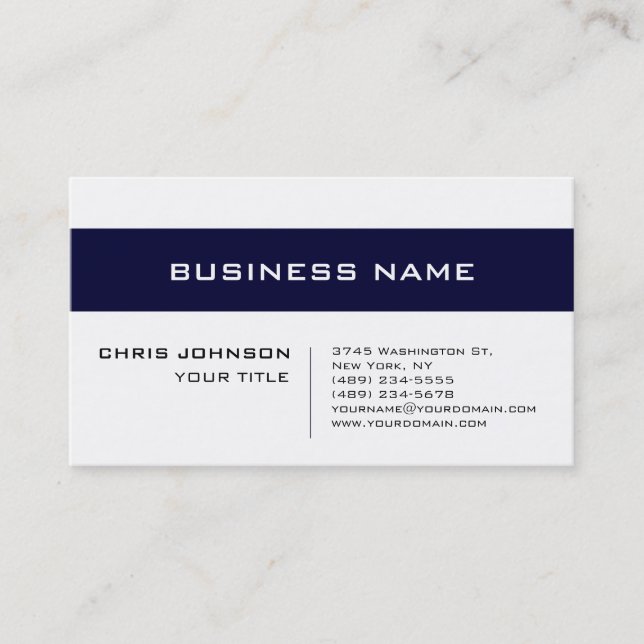 Tarjeta de visita de consultor contemporáneo azul  (Anverso)