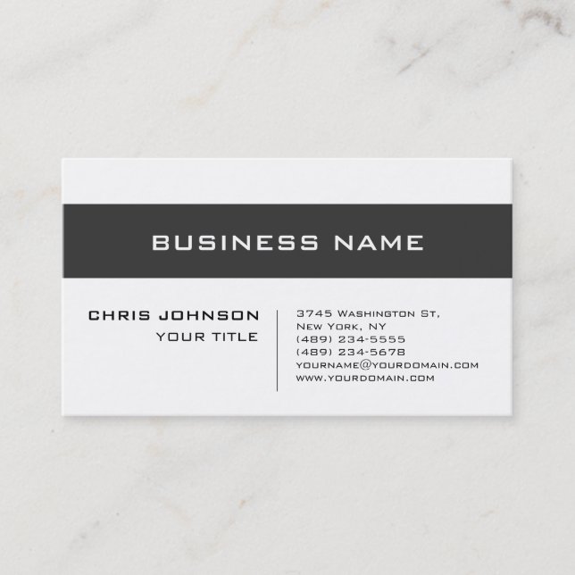 Tarjeta de visita de consultor contemporáneo gris  (Anverso)