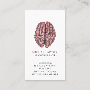 Tarjeta de visita de consultor de IA con cerebro i