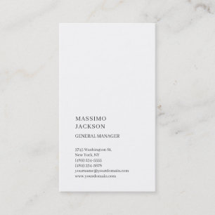 Tarjeta de visita de consultor de moda blanca vert