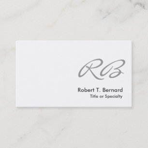Tarjeta de visita de consultor de monograma gris b