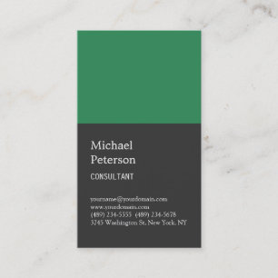 Tarjeta de visita de Consultor Gris de banda verde