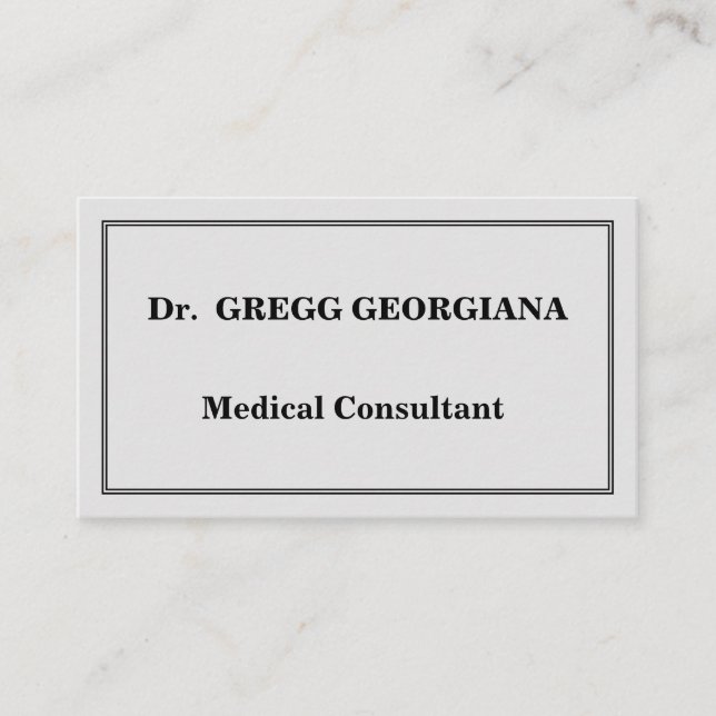 Tarjeta de visita de consultor médico minimalista (Anverso)