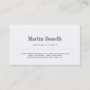 Tarjeta de visita de consultor minimalista simple 