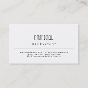 Tarjeta de visita de consultor minimalista simple