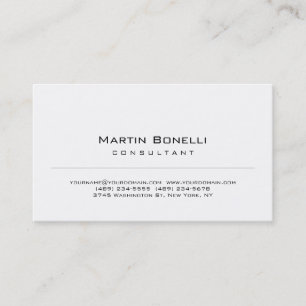 Tarjeta de visita de consultor minimalista simple