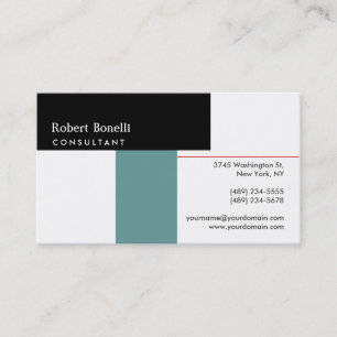 Tarjeta de visita de consultor moderno Black White