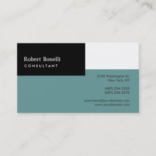 Tarjeta de visita de consultor moderno Black White