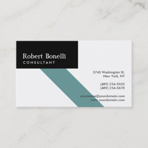 Tarjeta de visita de consultor moderno Black White