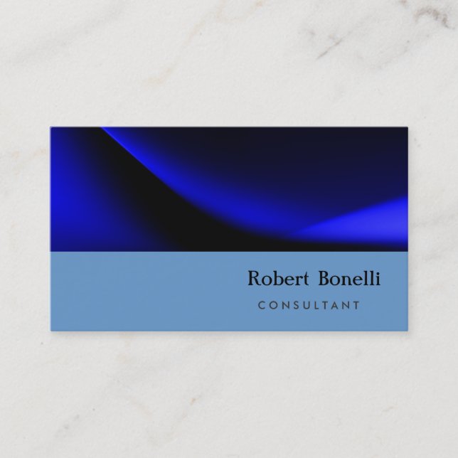 Tarjeta de visita de consultor moderno Blue Plain (Anverso)