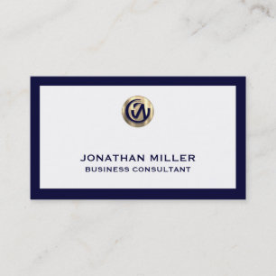 Tarjeta de visita de consultor moderno Marco azu