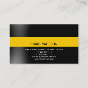 Tarjeta de visita de consultor negro amarillo mini