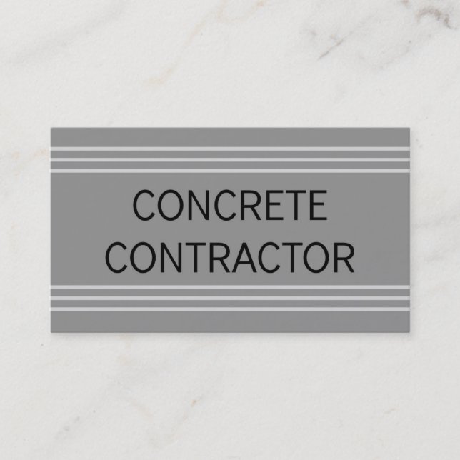 Tarjeta de visita de contratista de concreto (Anverso)