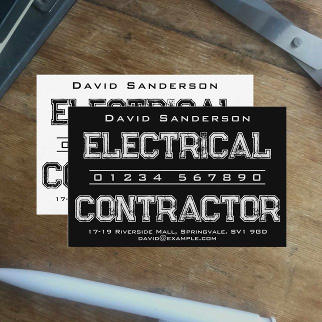 Tarjeta de visita de contratista eléctrico (Subido por el creador)
