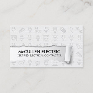 Tarjeta de visita de contratista eléctrico electri