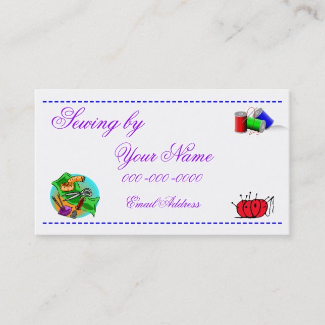 Tarjeta de visita de costura (Anverso)