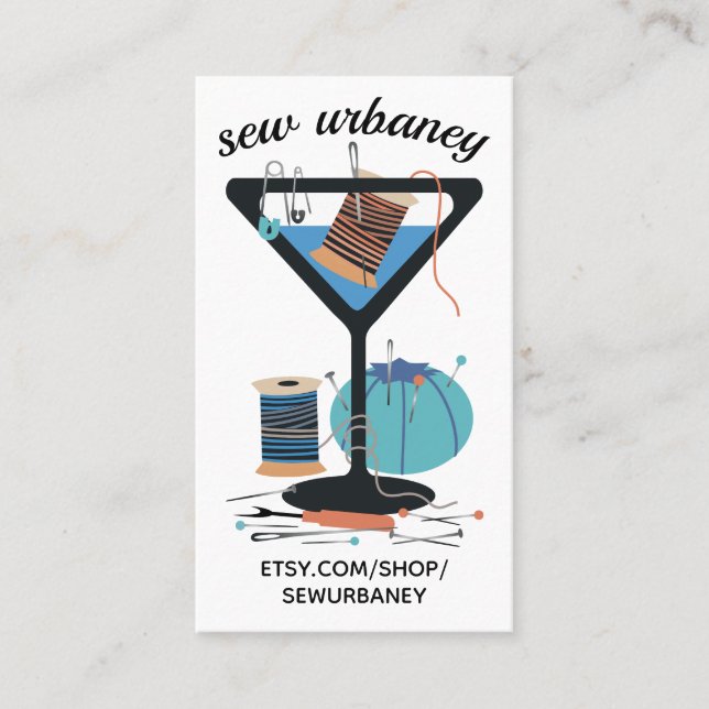 Tarjeta de visita de costura de las nociones de la (Anverso)