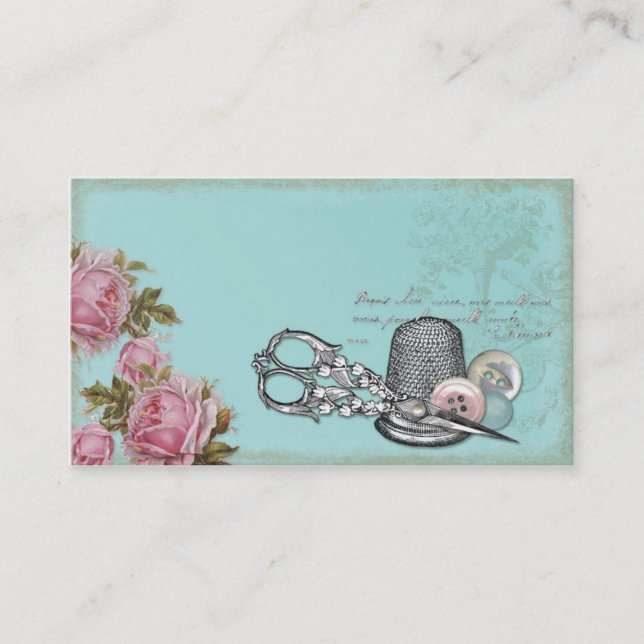 Tarjeta de visita de costura del tema (Anverso)