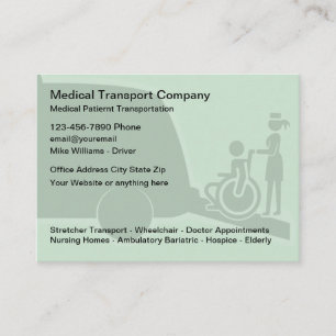 Tarjeta de visita de Courier de transporte médico