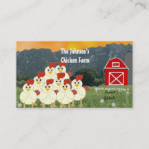 Tarjeta de visita de criadores de pollos
