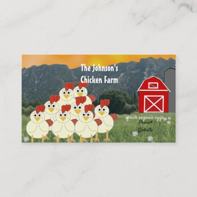 Tarjeta de visita de criadores de pollos (Anverso)
