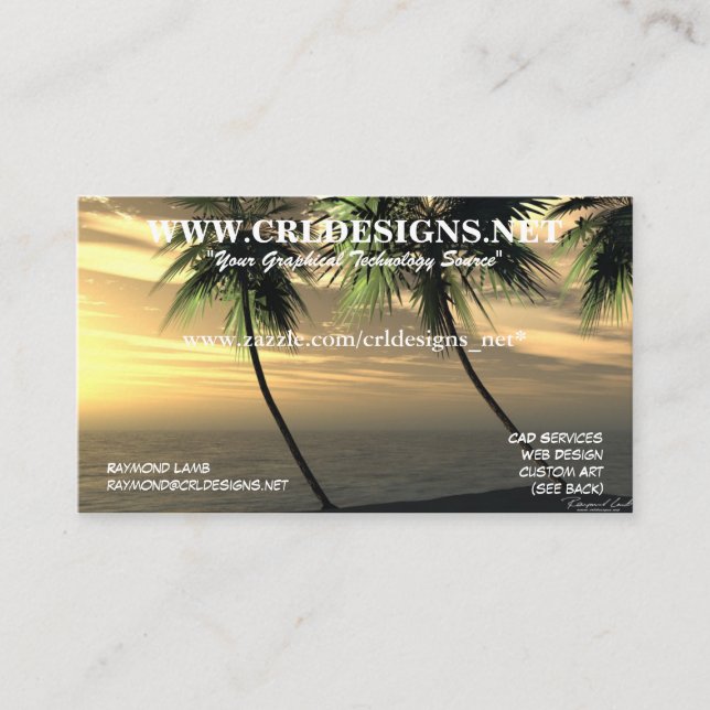 tarjeta de visita de CRLDesigns.net (Anverso)