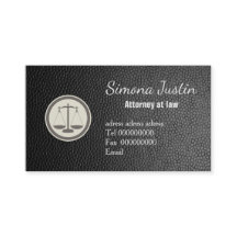 Tarjeta de visita de cuero negra del abogado