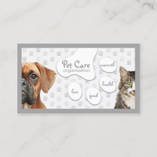 Tarjeta de visita de cuidado de mascotas
