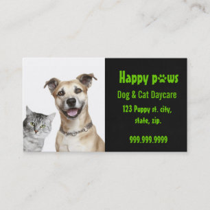 tarjeta de visita de cuidado diurno del mascota