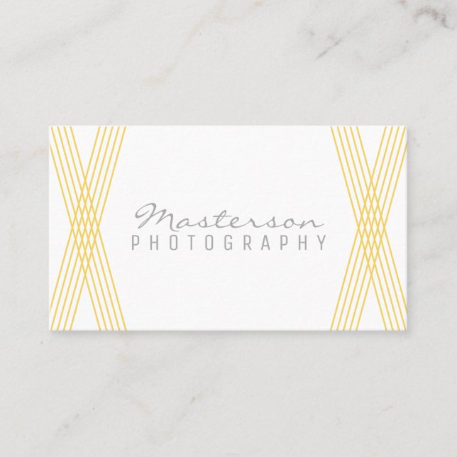 Tarjeta de visita de decoración moderna amarilla (Anverso)