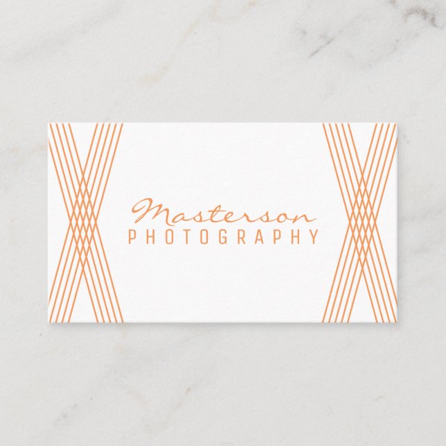 Tarjeta de visita de decoración moderna naranja (Anverso)