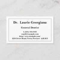 Tarjeta de visita de Dentista General Conservador
