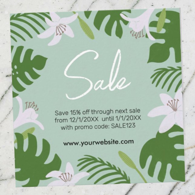 Tarjeta de visita de descuento tropical (Subido por el creador)