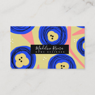 Tarjeta de visita de diseñador de amapola floral p