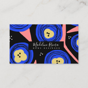 Tarjeta de visita de diseñador de amapola floral p