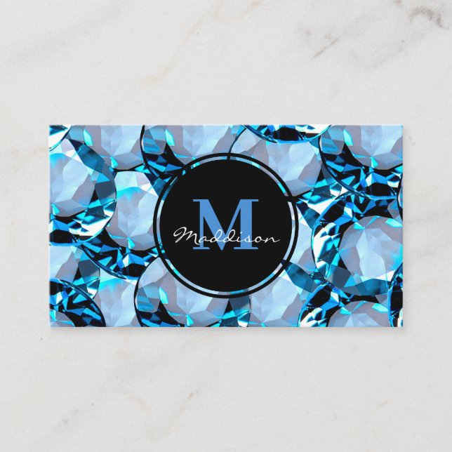 Tarjeta de visita de diseño de gema de joyas de cr (Anverso)
