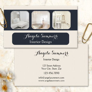 Tarjeta de visita de diseño de interiores de foto 