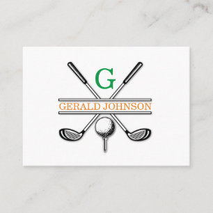 Tarjeta de visita de diseño de monograma de golf m