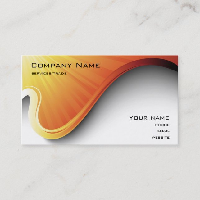 tarjeta de visita de diseño naranja (Anverso)