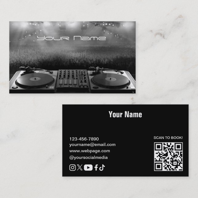 Tarjeta de visita de DJ (Anverso / Reverso)
